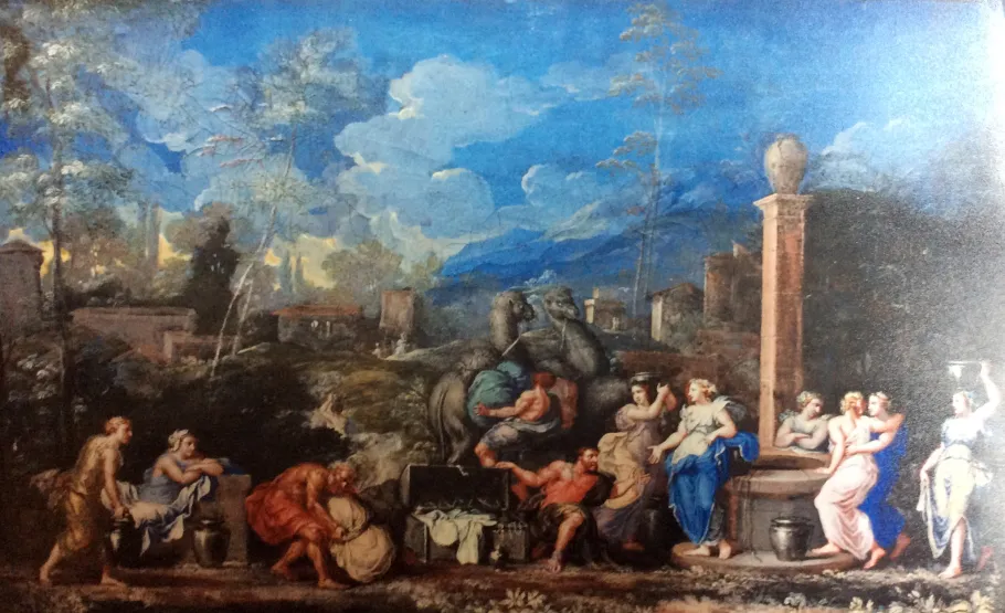 Eliezer et Rebecca au puits Eliezer et Rebecca au puits, gouache