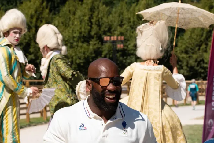 Teddy Riner, spectateur des épreuves d'équitation au château de Versailles