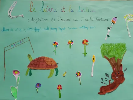 Mise en scène "le lièvre et la tortue"